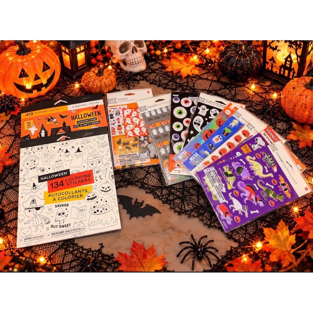 Halloween Sticker Bundle Lot Crafts Party Favors New